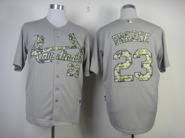 Men St. Louis Cardinals 23 Freese Grey Camo MLB Jerseys